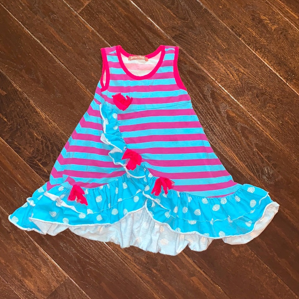 Jelly the pug Dakota blue hyacinth dress #1205